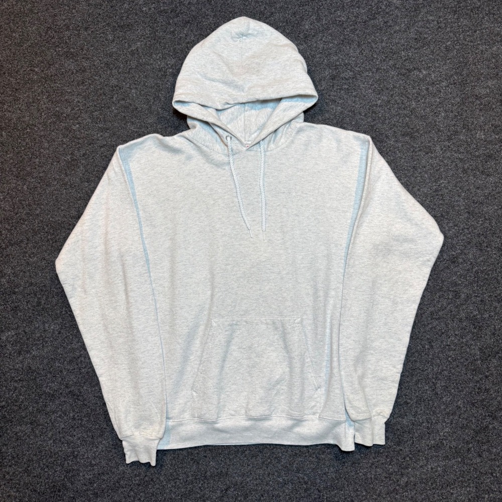 Hanes EcoSmart Pullover Hoodie Light Gray Heather Sweatshirt Mens Medium